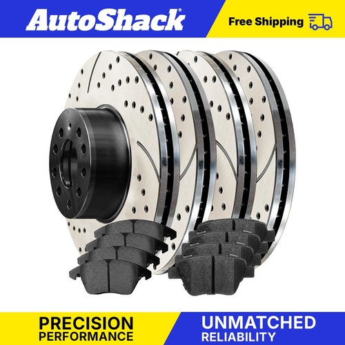 Front And Rear Drilled Disc Rotors Ceramic Brake Pads For 2005 - 2010 Scion TC - Foto 9