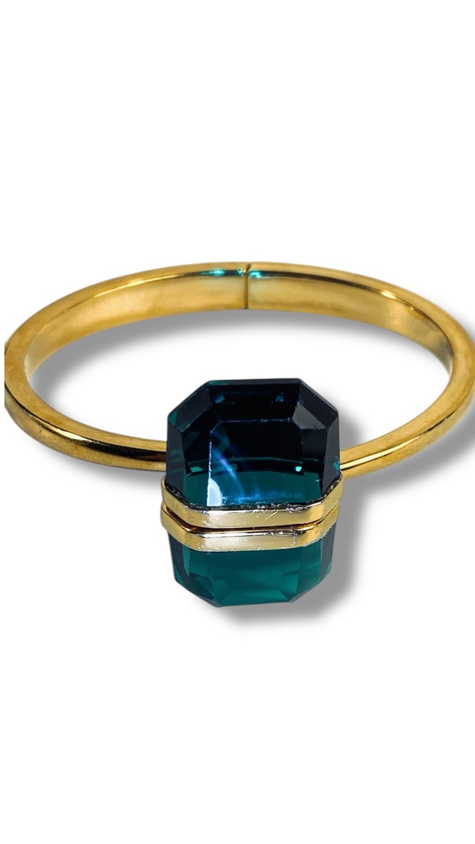 Swarovski Lucent Bangle Magnetic Oversize Crystal Emerald Green