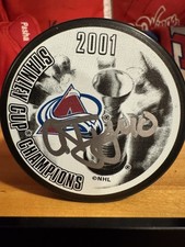 Alex Tanguay Colorado Avalanche Signed 2001 Stanley Cup Puck