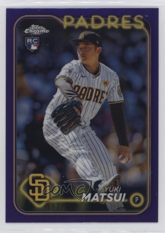 2024 Topps Chrome Purple Refractor 112/250 Yuki Matsui #116 0nr3