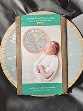 Wooden Baby Welcome Sign Kate  Milo Newborn Hello World Birth Announcement