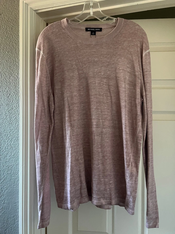 Men's MICHAEL KORS cold dyed linen/cotton sweater NWT M - Image 2 of 4