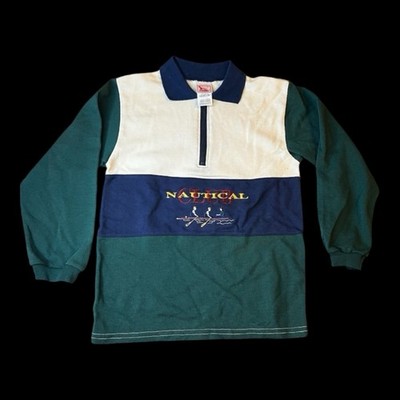 Buster Brown 90s Vintage Nautical Button Up Size 7 NWT