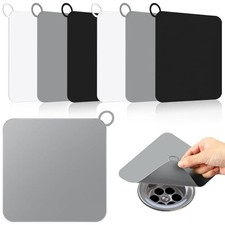  6 Pcs Drain Covers to Keep Bugs Out 6 x 6 Inch White, Grey and Black Square