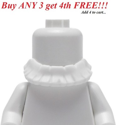  NEW Lego Minifigure Minifig Hair Male Short Flared Beard White
