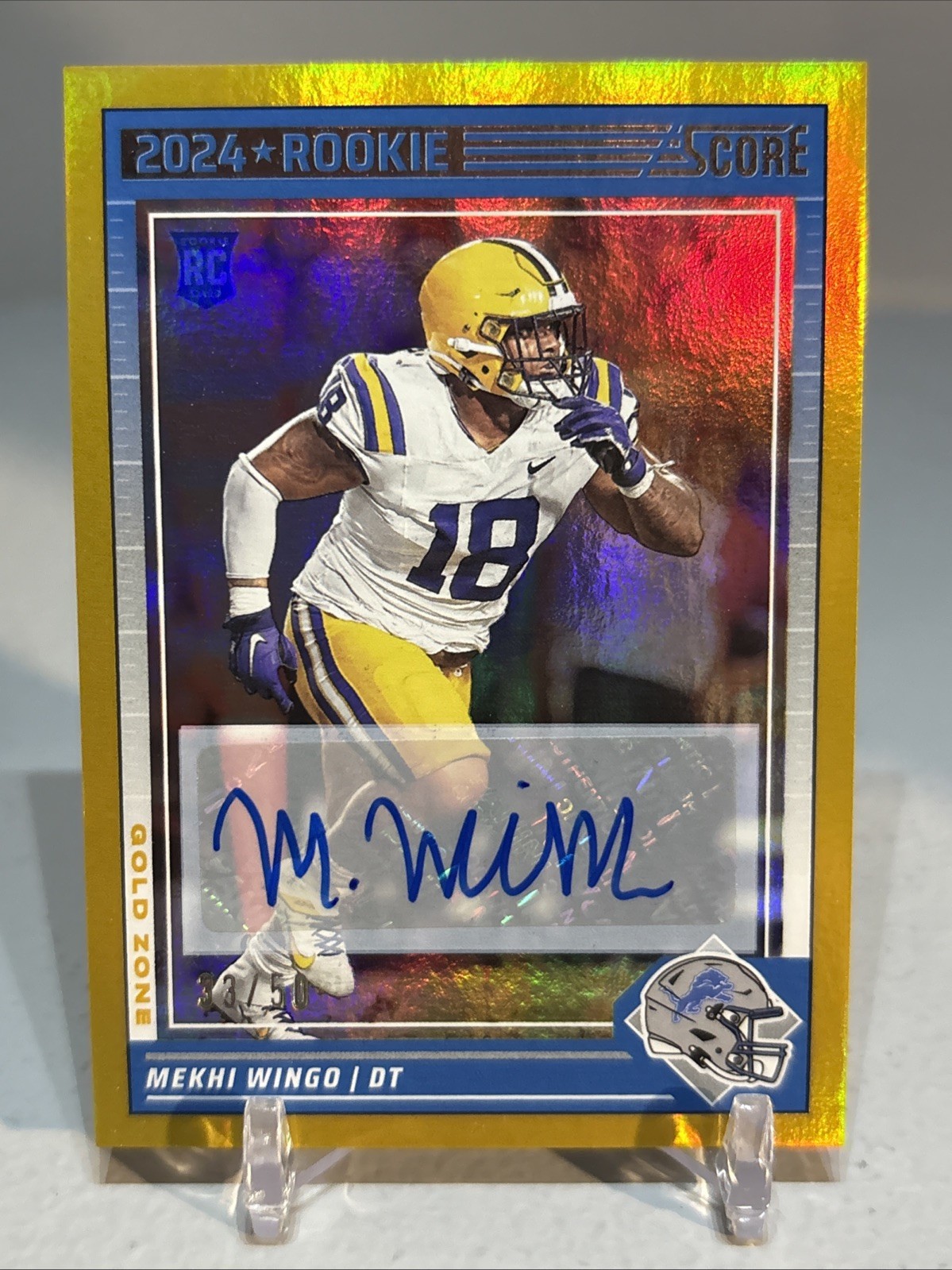 Mekhi Wingo Panini Score #372 Signature-Gold Zone