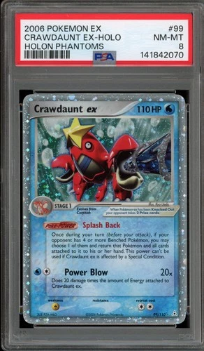 Pokemon Crawdaunt ex EX Holon Phantoms Holo Ultra Rare #99 PSA 8