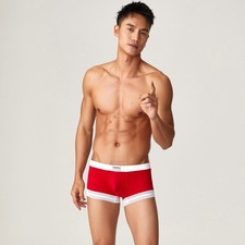 New Low Rise Men's Boxer Briefs Ice Silk Breathable Underwear Comfort Fit