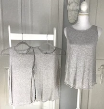 Jane and Bleecker 3 Pc Mixed Lot Gray Lounge Tank Tops~2 Small 1 Medium~NWOT