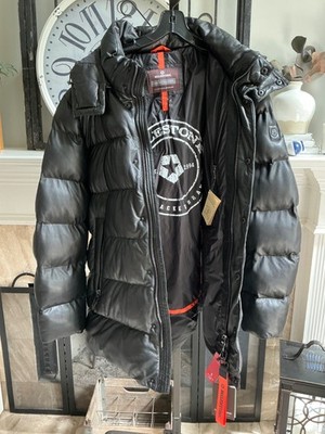 NWT $939 MILESTONE Men's safi leather puffer jacket - Black - XL