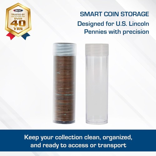 Münztuben für Pennies - 100ct | hält "Lincoln" Penny | robuste Kunststoffwanne... - Bild 3 von 10