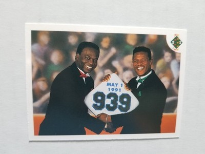 1991 Upper Deck Stolen Base Leaders Rickey Henderson Lou Brock #636 (with date)