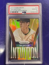 2014 Panini Prizm Intuition Tim Lincecum #14 Gold Prizm /10 POP 1 Giants