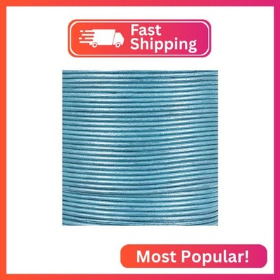 1.5 mm Truly Teal Round Leather Cord - 25 Yards - Perfect for Crafts, DIY, Jewel