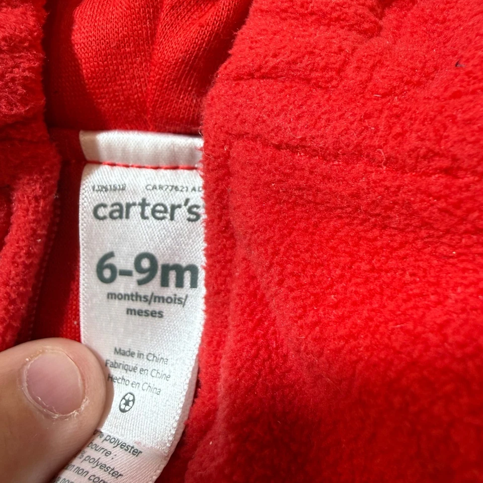 Disfraz Carters Rojo Langosta Cangrejo Vellón Con Capucha 6 9 Meses Bebé Foto 4 de 4