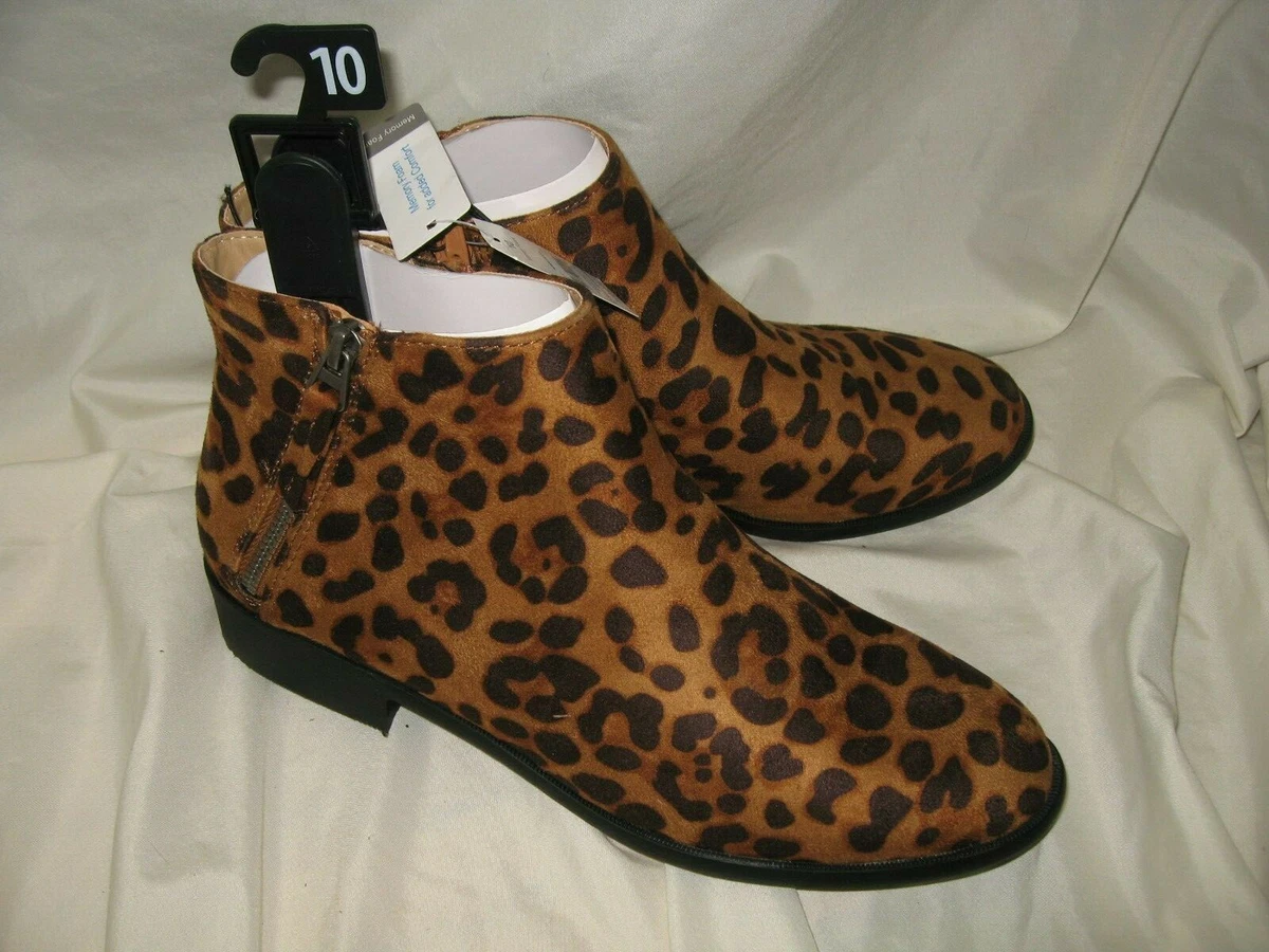 Ladies leopard print ankle boots top