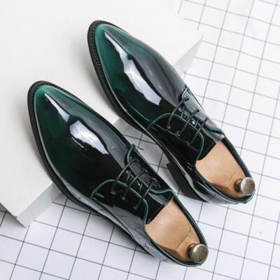 Gradient Color Men's Dress Formal Leather Business Wedding Shoes Plus Size Party