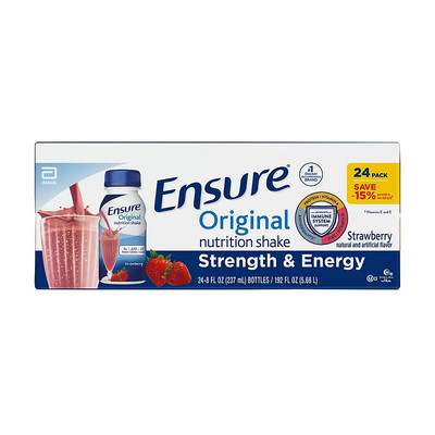 Ensure Original Strawberry Nutrition Shake, 24 pk./8 fl. oz.(NO SHIP TO CA)