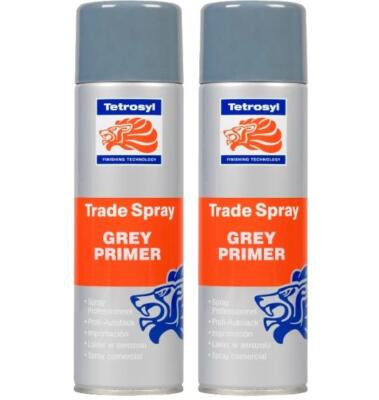 Tetrosyl ATS010 Trade Spray Paint Grey Primer - 500mL x 2