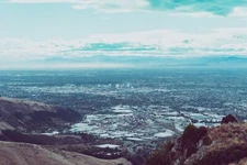 Landscape fall city architecture hills Custom Gaming Mat Desk