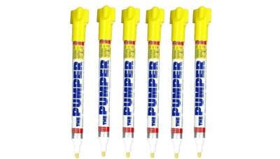 THE PUMPER PERMANENT MARKER PENS YELLOW - 6 Pen