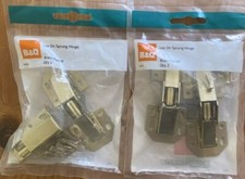 B&Q Lay On Sprung Hinge Brass Plated, 2 Packs (2 Per Pack) 