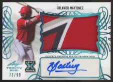 2021 Leaf Trinity Patch Autographs Platinum Orlando Martinez Auto 73/99 Los