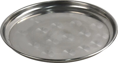 STERLING VENTURES Round Stainless Steel Serving Trays 35cm and 55cm Metal Food Tea Dinner Trays
