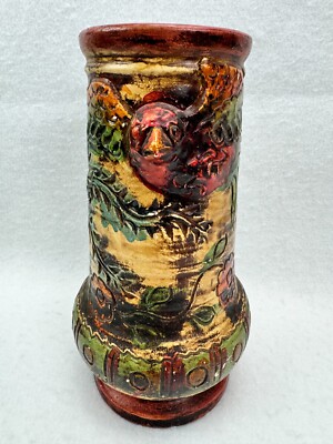 Vintage Japanese Vase Mythical Bird Dragon Flower Planter Japan 8'' Tall