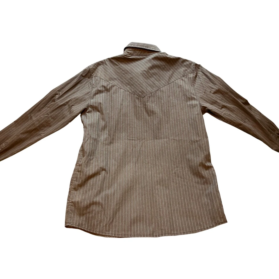 Camisa Gibson Trading Co Para Hombres Pequeña Marrón Western Rayas Perla Snap Vaquero Foto 2 de 4