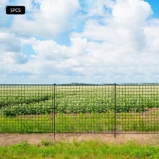 4 Panels With 1 Gate Metal No Dig Barrier Fence Decorative Garden Yard Fence