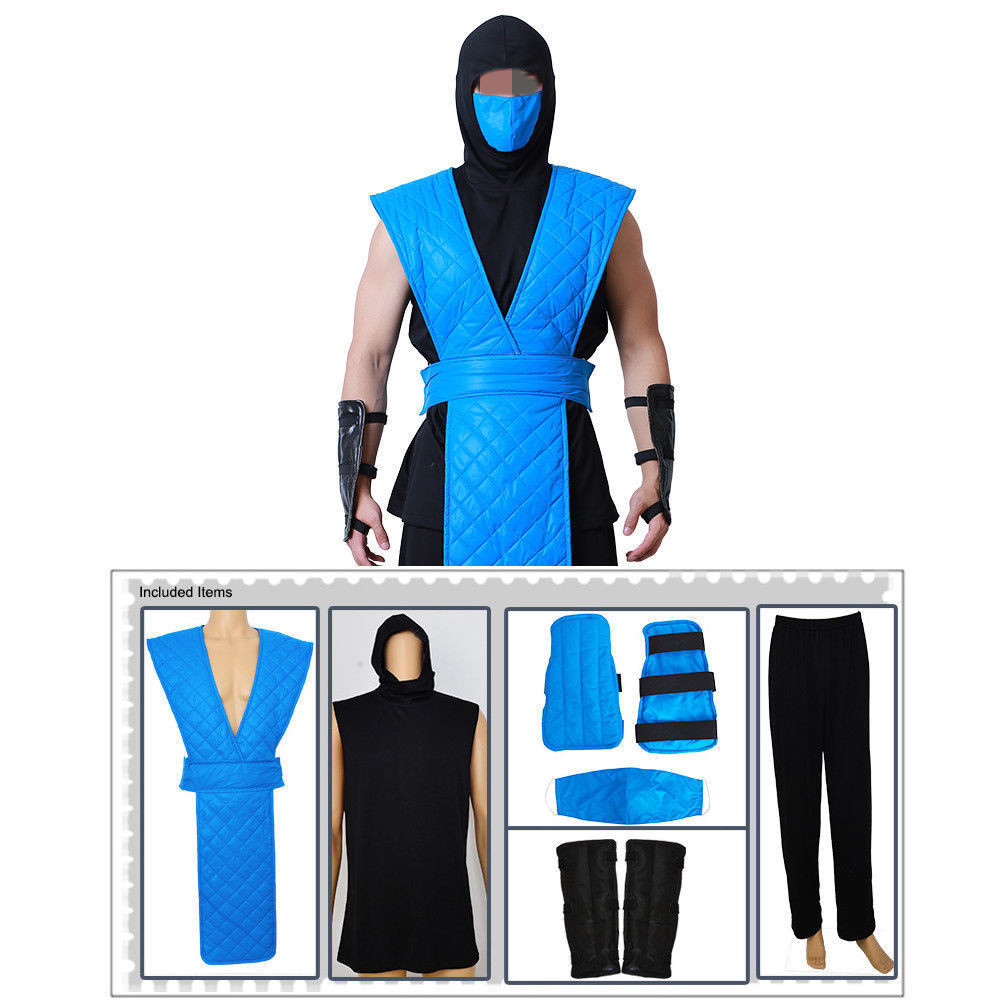 Mortal Kombat Sub-Zero-Cosplay Costume Mask for Adult Men-Free