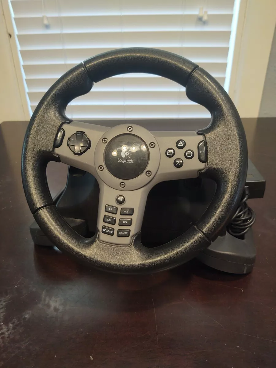 Logitech Driving Force Feedback Wireless Racing Wheel + Cable PS2