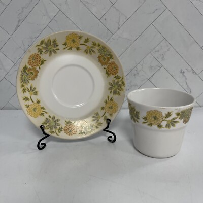 Noritake Progression China Sunny Side Saucer Plate and Tea Cup Set #9003