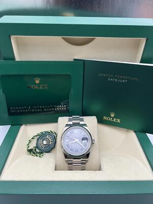 2024 Rolex Datejust 36 126234 Slate Wimbledon Dial 18K Fluted Oyster Box Papers