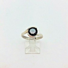 Sterling Silver .925 7mm Round Solitaire Garnet Ring Size 5 1/2