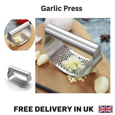 Stainless Steel Manual Garlic Press Crusher Squeezer Masher Kitchen Tools  NEW
