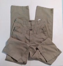 "2 Pairs" BOY'S HUSKY DICKIES KHAKI TAN School Pants 18H Waist 31 Inseam 25 3/4