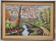 Oil painting oil painting masterpiece landscape autumn nature forest river 299
