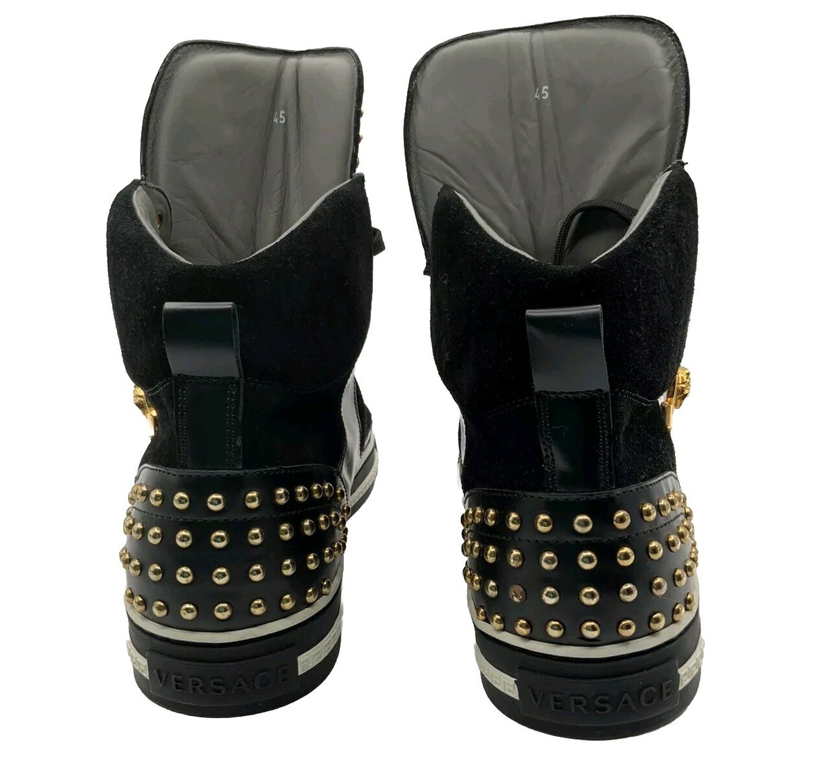 VERSACE レザースニーカー 40½ ブラックUSED ブライトウェイ ドレス仕立てのレザースニーカー (WOMEN)/オール