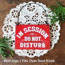 IN SESSION Do Not Disturb Red Room Sign Fits over DoorKnob Therapy USA