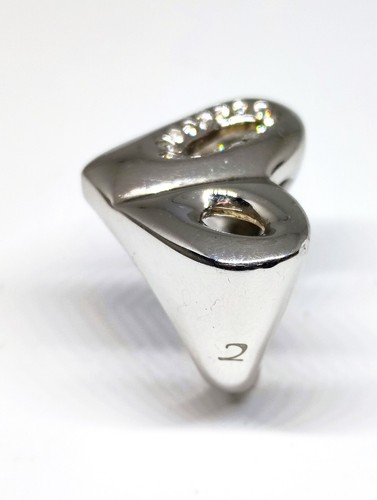 Anello donna argento 925 Linea2 a cuore maschera cristalli Swarovski mis. 16 - Foto 7 di 16