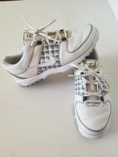 Nike Air White Grey Plaid Golf Shoes 379196-112 Size 7.5