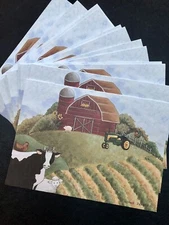 20 On the Farm Themed blank note cards with envelopes set, Made In The USA
