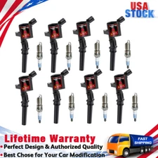 Ignition Coils DG508 & Spark Plugs SP493 for 1998-2009 Lincoln Town Car 4.6L V8