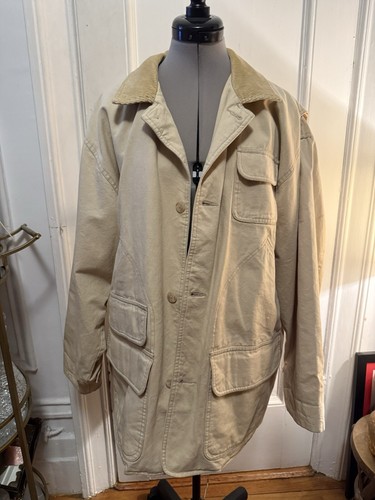 Vintage 90s Izod Mens Corduroy Barn Chore Coat Sz M Trucker Western Cowboy Farm - Picture 2 of 10