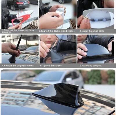 Auto Antenna Pinna Di Squalo Per Fiat Freemont Doblo 695 FCC4 Road Trip, Antenne Segnale Radio Tetto Esterno Auto Accessori,Black - Foto 9