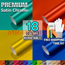 Premium Satin Chrome Matte Metallic Vinyl Wrap Sticker Sheet Film Bubble Free