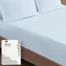Mayfair Linen 100 Cotton King Size Fitted Sheet Only - 600 Thread Count King Fi