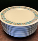 11 LOT Vintage Texas Ware PLATES Atomic Mayan White Melamine 7" Salad J-4 USA — photo 6
